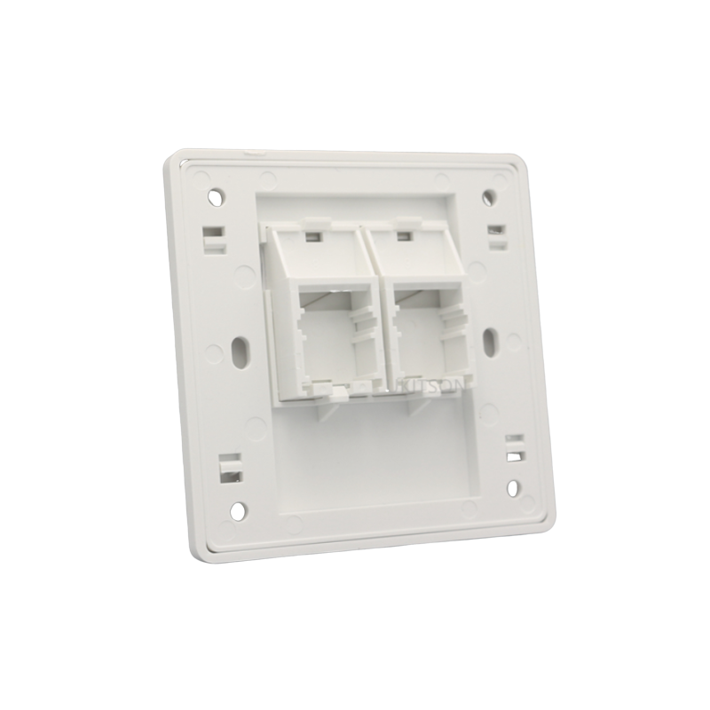 RJ45 front panel for wall mounting - Keystone - 2 ports - Outlet