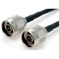 Coax cable N-male to N-male, antenna cable 50 ohm, black, LLC400, Ø10mm