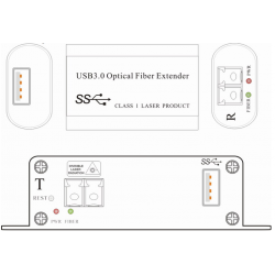 USB 3.0 Fiber Extender up to 250 meters, to SFP module,