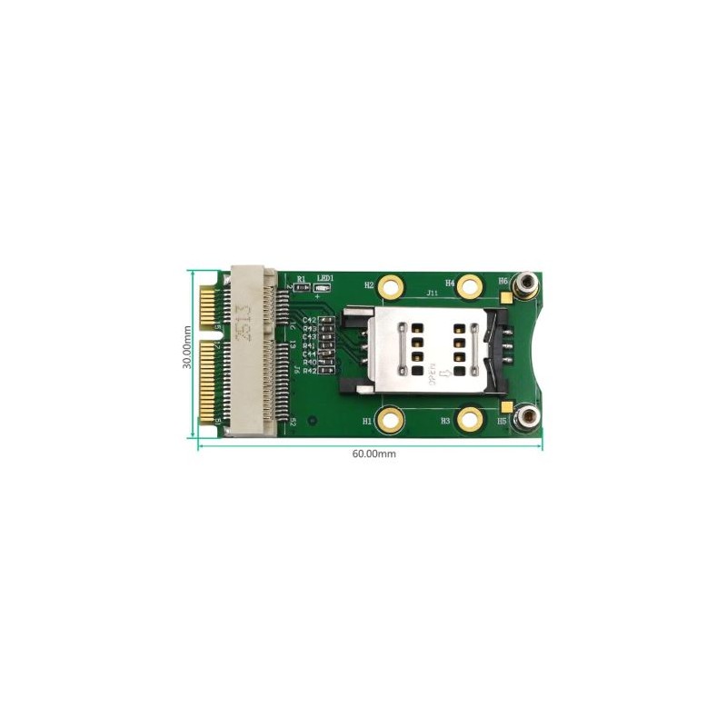 Mini PCI-E Adapter med SIM-kortspor for 3G / 4G, LTE WWAN, GPS kort, Mini PCI-e-adapter