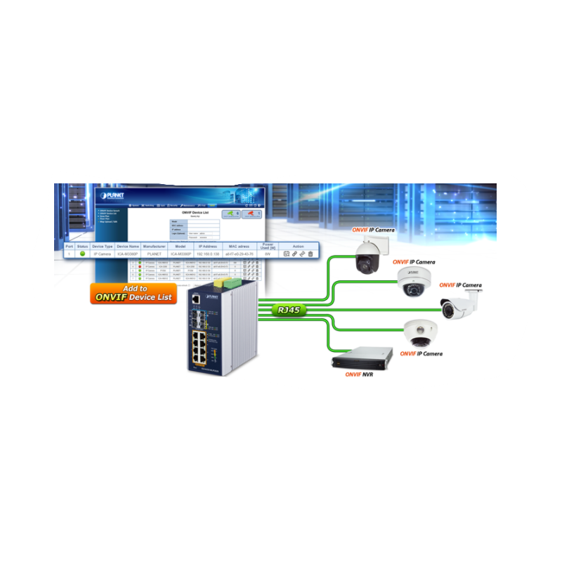 8 port 10/100 / 1000mbit RJ45, PoE ++ 2-porten 100 / 1000mbit og 2-porten 10 Gb SFP spalte, Administrert