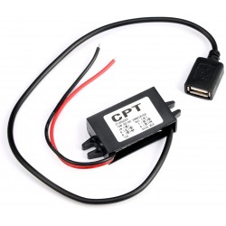 DC / DC-omformer fra 12 VDC til 5VDC USB-hunkontakt.