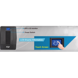 1000VA/600W UPS, emergency power supply, incl. 2 battery, line-interactive