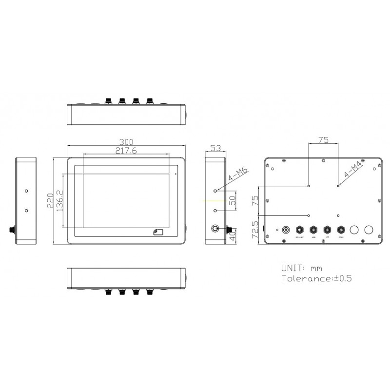 10.1" waterproof Panel PC for the food industry and medico