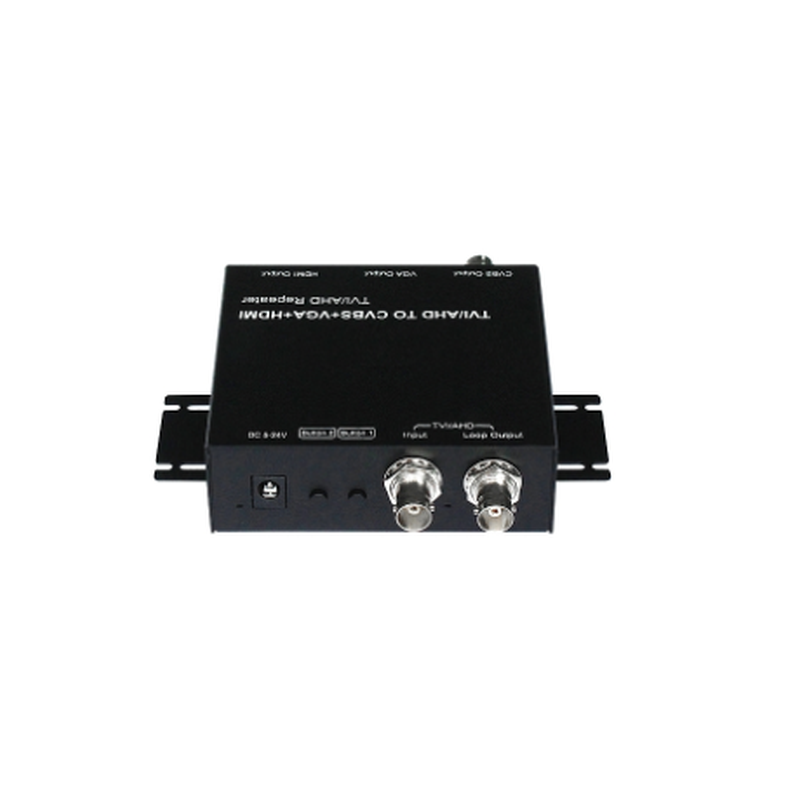 AHD-, TVI- og CVI-videokonverter til kompositt CVBS, HDMI og VGA med loop-utgang for videoovervåking