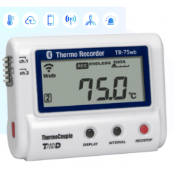 2 channel temperature logger -199 - +1760°C, Wifi, Bluetooth, USB, Thermocouple Sensor