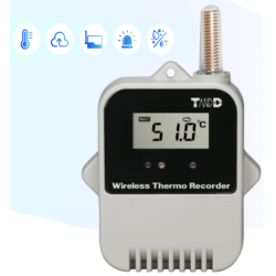 1 channel temperature logger -40 - +80°C, to wireless data collector up to 150m. Bluetooth battery operation