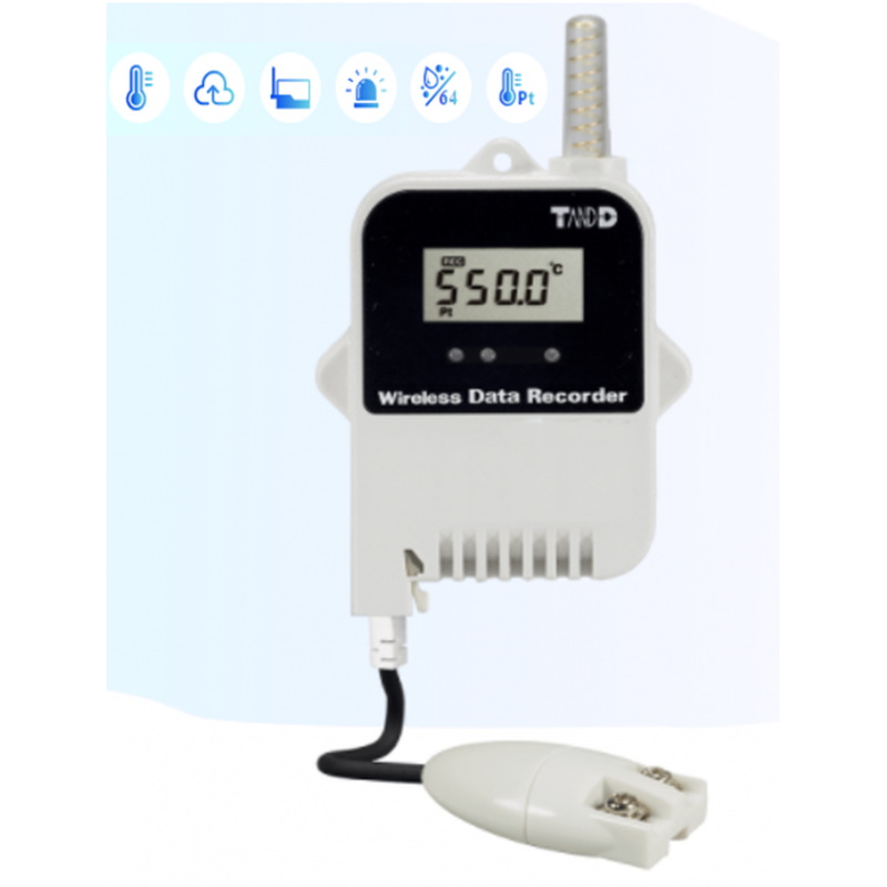 1 channel Temperature logger. For Pt100 / Pt1000 - 2 and 3-wire. Bluetooth with APP