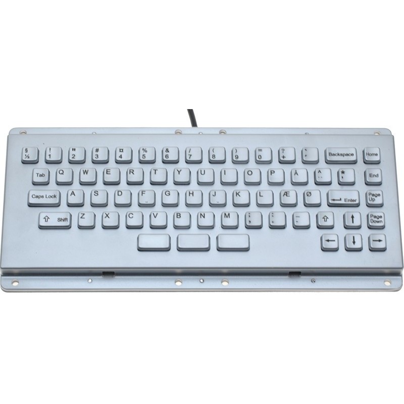 Industrial metal keyboard for installation IP65, PS/2 interface.