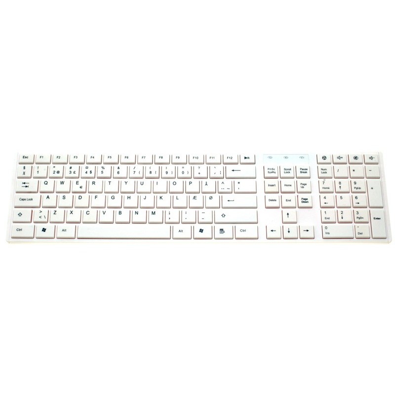Affordable White USB Keyboard with DK Characters - 111 Keys