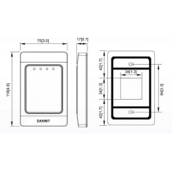 RFID reader 13,56MHz Mifare, Waterproof - DECIMAL 8 digits, 32bit, HID - keybord emulation