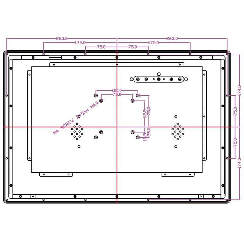 22" Industrial Panel Monitor with Touch and Dimmable backlight