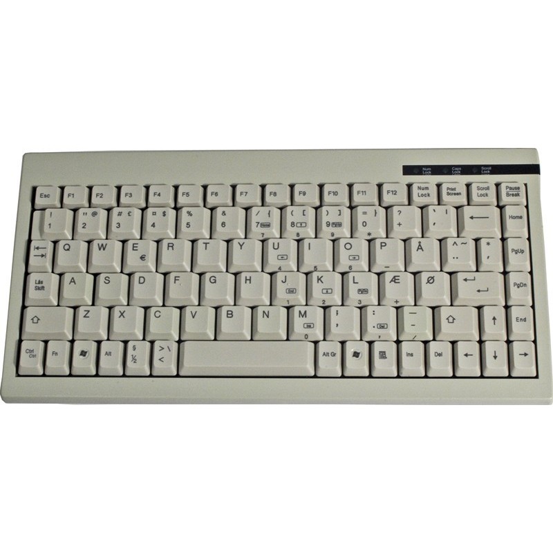 PS/2 mini keyboard 89 keys - Beige - Swedish character set