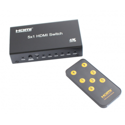 4K HDMI switcher with 5 HDMI inputs and 1 HDMI output remote controlled