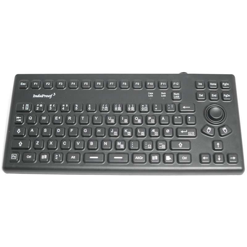 IP68 USB Mini keyboard for medical and laboratory use - TrackPoint mouse. Withstands cleaning with alcohol, acetone, etc.