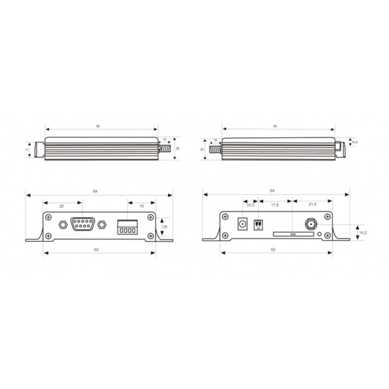 4G LTE RS232 RS485 seriell modem