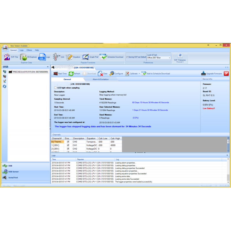 Data Logger PC-programvare for innsamling av loggdata fra LOG Mxxx datalogger Series