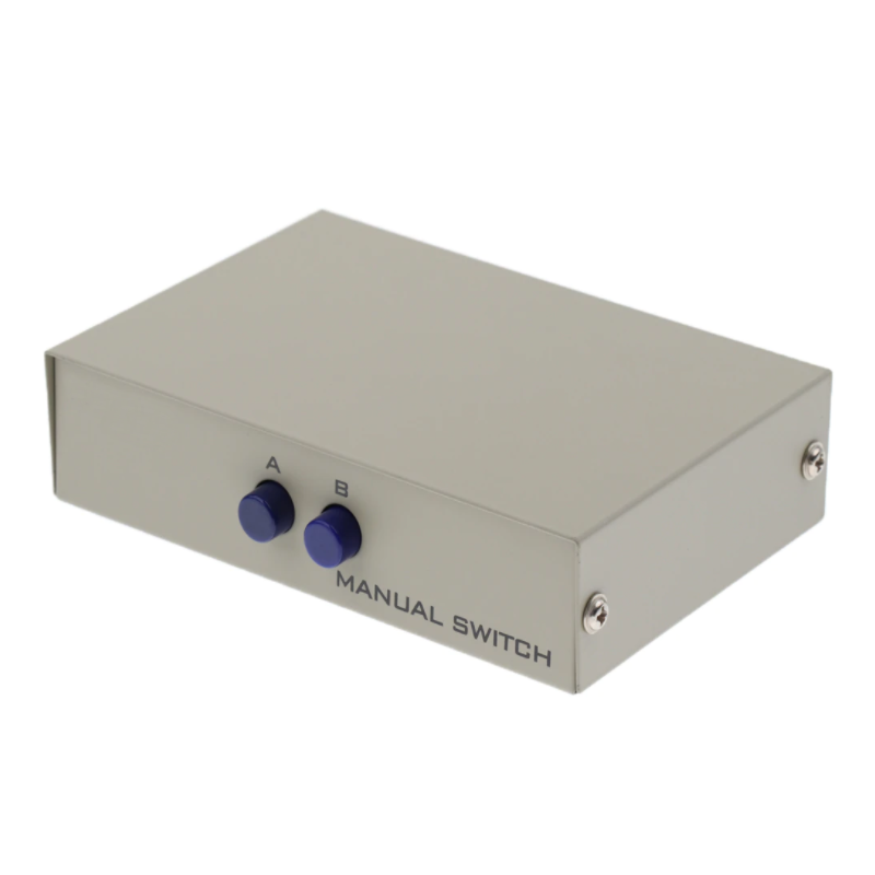 A B Manual Serial Switch, all 9, mechanically with push buttons. 2 x db9 male, 1 x db9 female