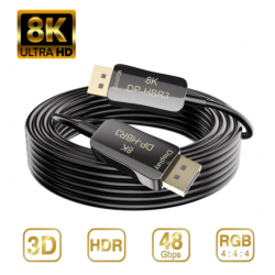 8K Fiber Displayport 1.4 AOC Cable, 20m, 32.4Gbps, HDR, 3D, 5mm