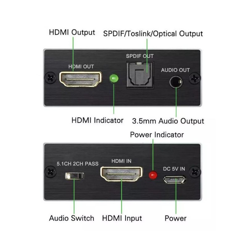 HDMI Audio splitter [Audio Extractor] - HDMI Input ⇒ HDMI loop out