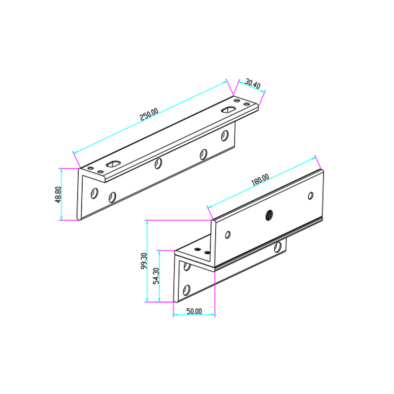 Feste for dørmagneten 280kg -yxx typer. Passer til dører som åpner innover hvor holdemagneter er på Karm-siden
