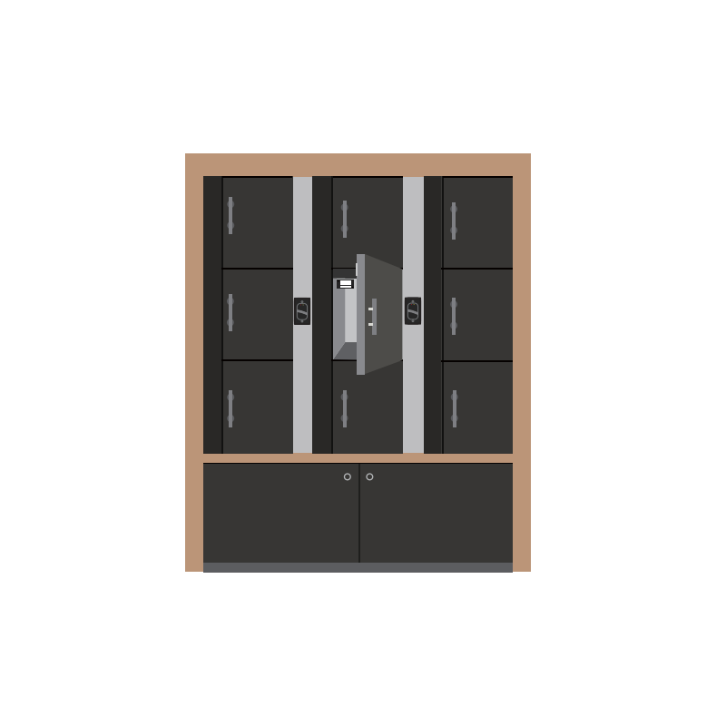 Elektronisk dørmagnet for skap, store og små skap, 36 kg holdekraft. Innebygd lukket sensor