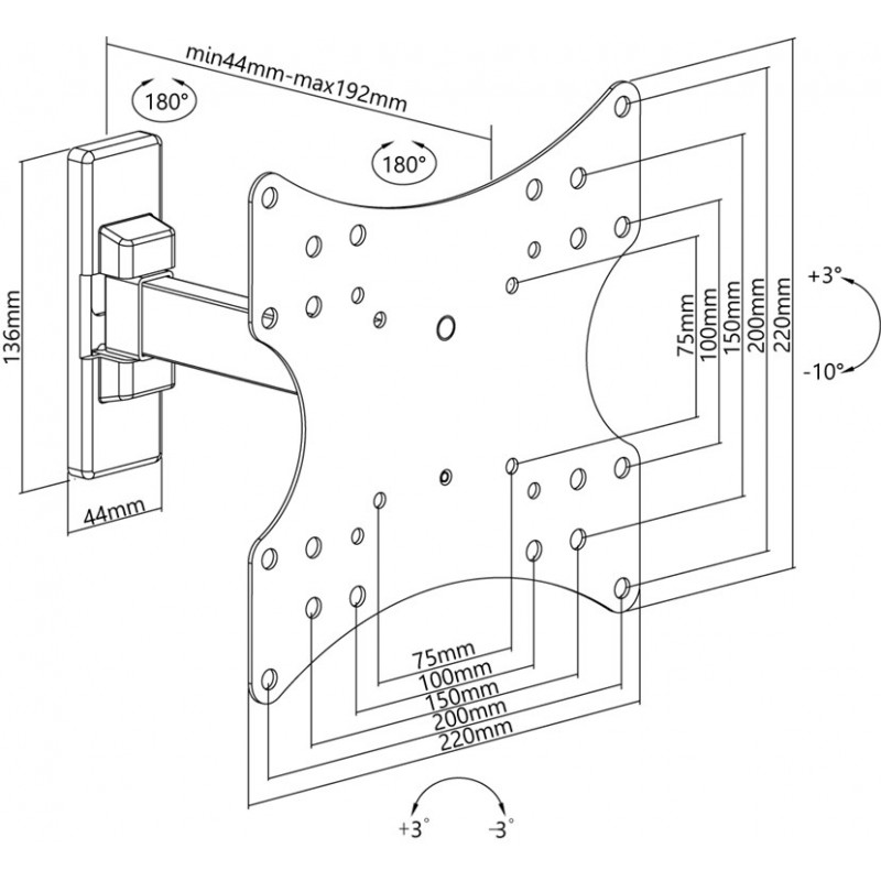 Wall mount for 23-42 "TV