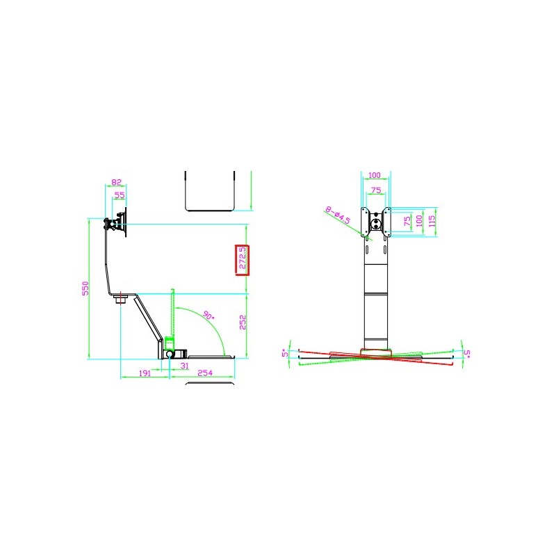 Skjermbrakett med tastaturbrett HM-005