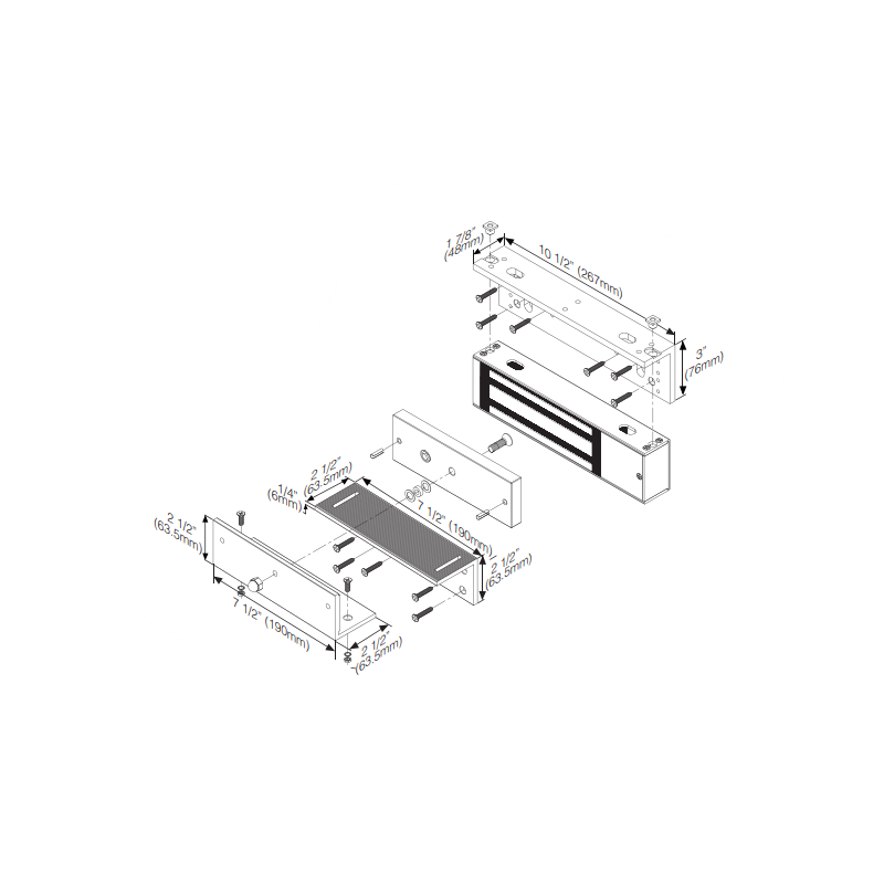 Z-vinkelbrakett for DOOR-MAGNET+ på innaddør