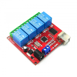 4 x relay outputs 250VAC via USB
