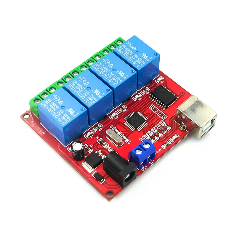 4 x relay outputs 250VAC via USB