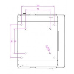 Veggfeste i 304L rustfritt stål for matforedling, VESA-montering 75/100, TFT-montering, panel-PC-montering