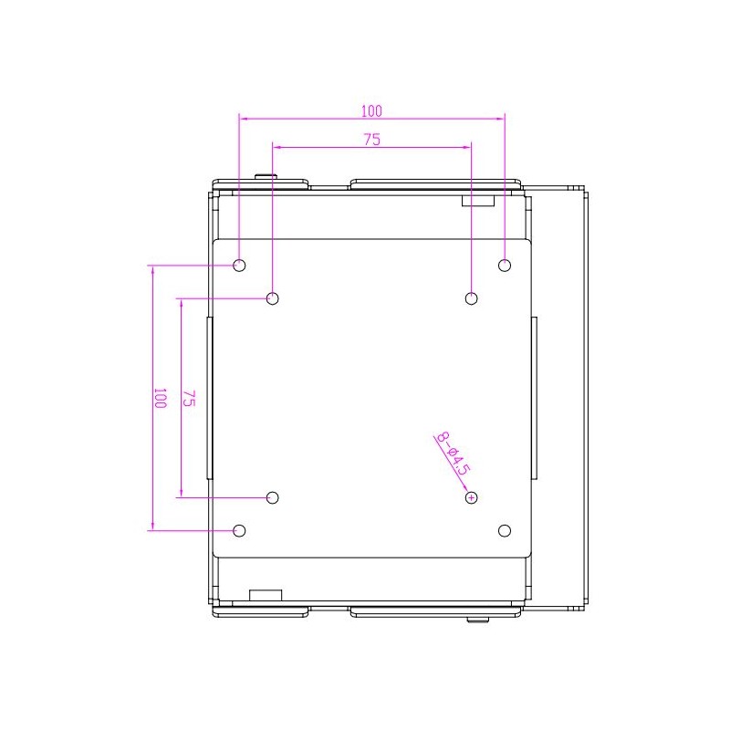 304L stainless steel wall mount for food processing, VESA MOUNT 75/100, TFT mount, panel pc mount