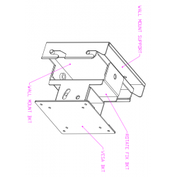 304L stainless steel wall mount for food processing, VESA MOUNT 75/100, TFT mount, panel pc mount