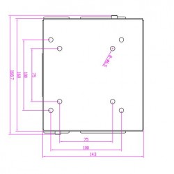 304L stainless steel wall mount for food processing, VESA MOUNT 75/100, TFT mount, panel pc mount