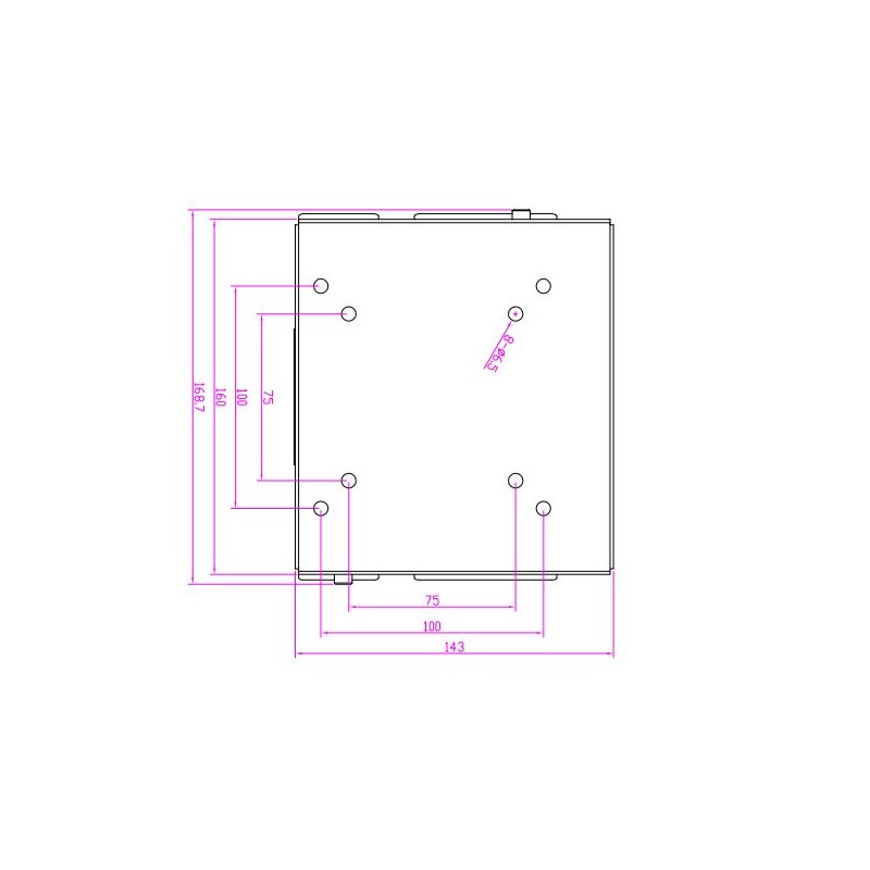 Veggfeste i 304L rustfritt stål for matforedling, VESA-montering 75/100, TFT-montering, panel-PC-montering