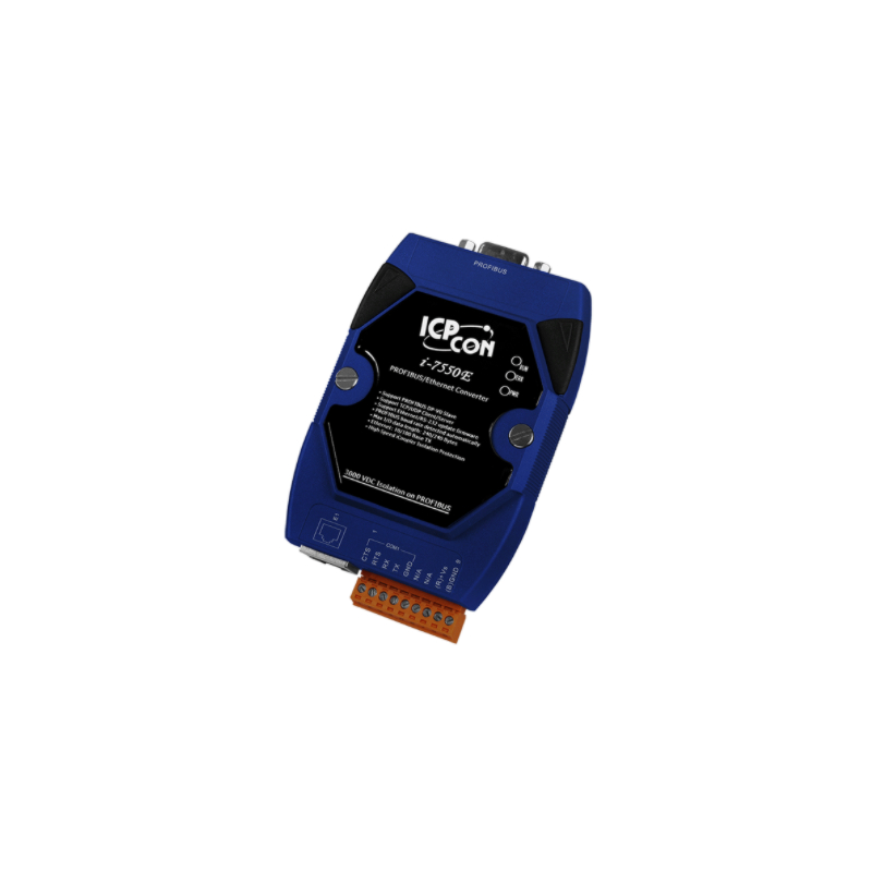 ICP DAS I-7550E is a PROFIBUS DP Master for Ethernet Slave devices Gateway