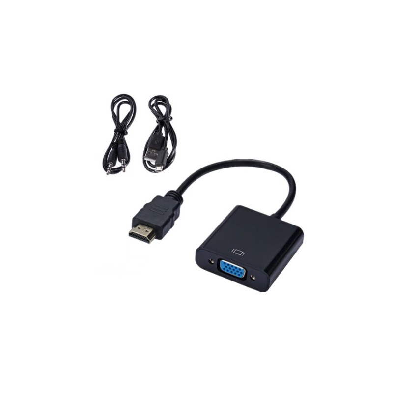 HDMI to VGA adapter, converter, with sound, Full HD 1080p, DB15HD female, HDMI male