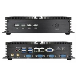 Blæserløs embedded PC WIN xp, WIN7, WIN 8, WIN 10, RS232 COM porte, 8 USB Porte Wifi, Wall mount