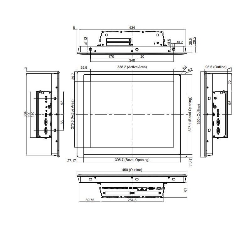 17 TFT-LCD Modular Panel PC | 8th Generation Intel® Core™ U Series | 9~48VDC