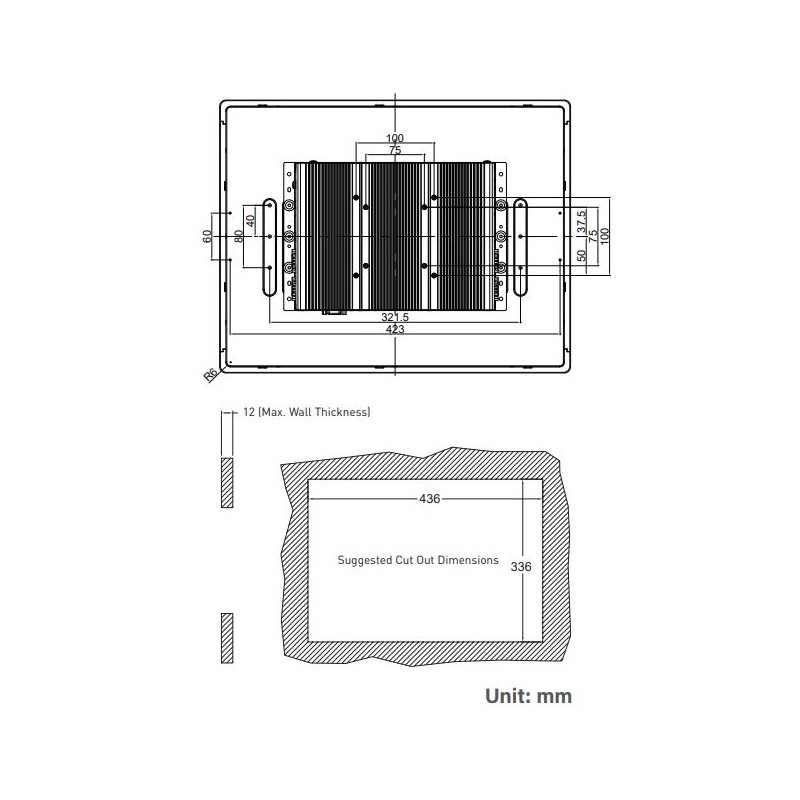 17 TFT-LCD Modular Panel PC | 8. generasjon Intel® Core™ U-serien | 9~48VDC
