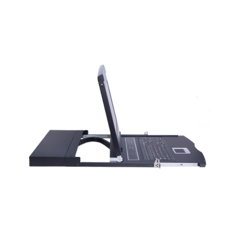 Ekstraksjonskonsoll med skjerm, tastatur og touchpad. HDMI. Lokal drift av serveren i 19" rack skap