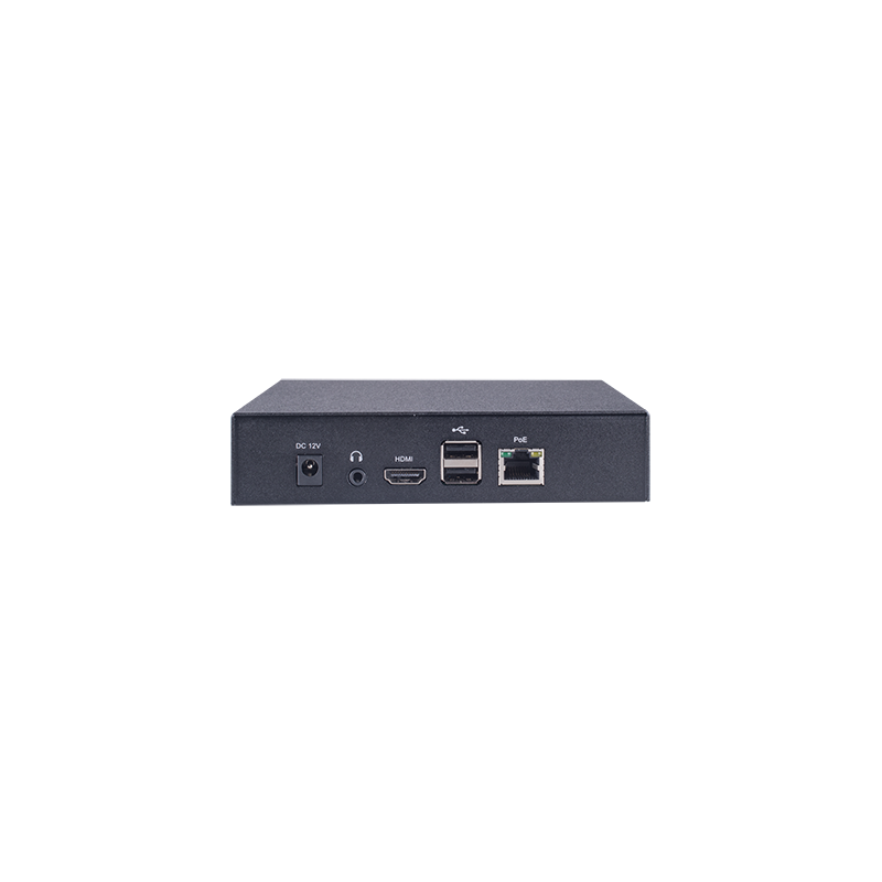 Mediespiller for annonsering og streaming med HDMI, LAN, USB, Micro-SD, IR, 12VDC