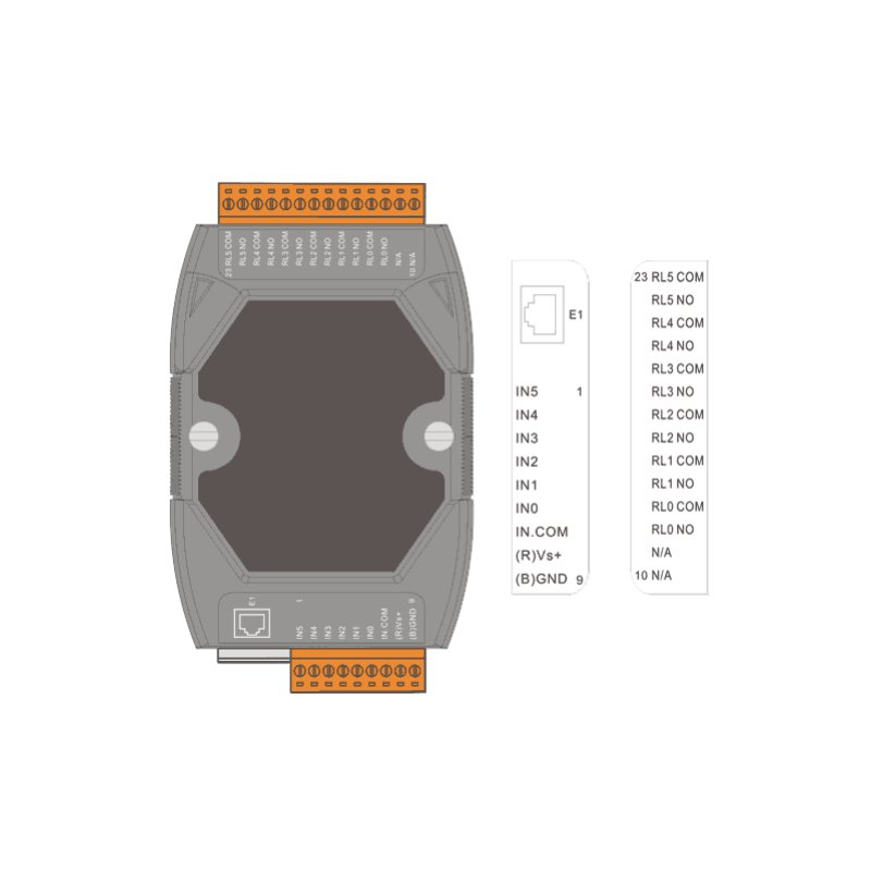 I / O-modul 6 x digital inngang, 6 x Relé utgang via Ethernet for industrielle styreoppgaver