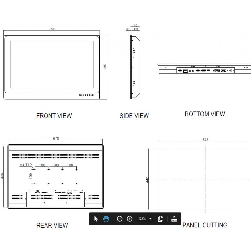 27 "16: 9 Marine godkjent DNV, ABS, BV, KR, LR, RS, IACS E-10, med dimming funksjon