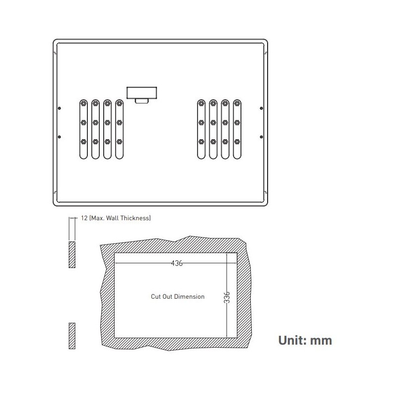 17" Modular Monitor TFT-LCD, kapasitiv berøring, IP65 front