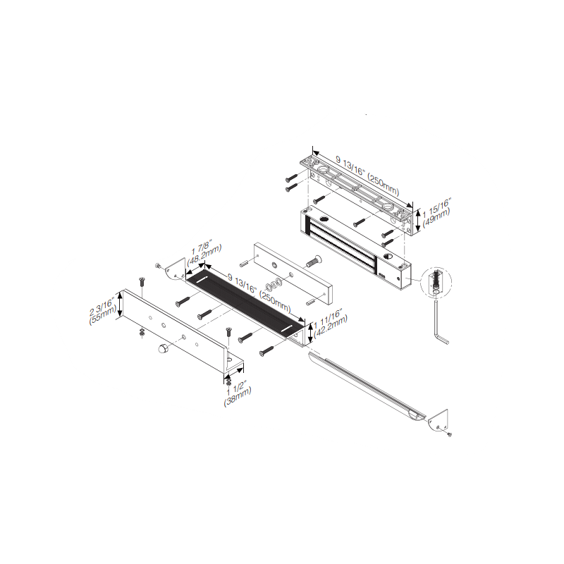 Z vinkelfeste for dørmagnet på innadslående dør