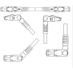 Angled Cat. 6 s / ftp network cable