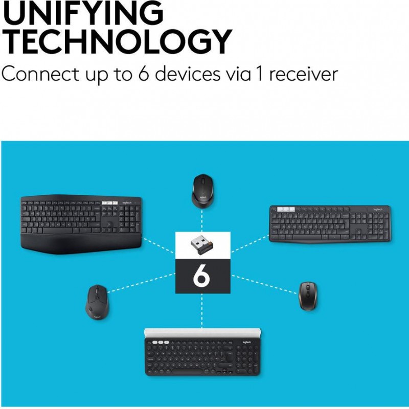 Logitech M510 Mus Wireless med 5 knapper 2.4GHz