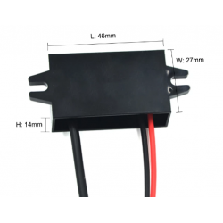 DC / DC converter from 8-35VDC to 5VDC USB female connector. USB OUTLET with 5v